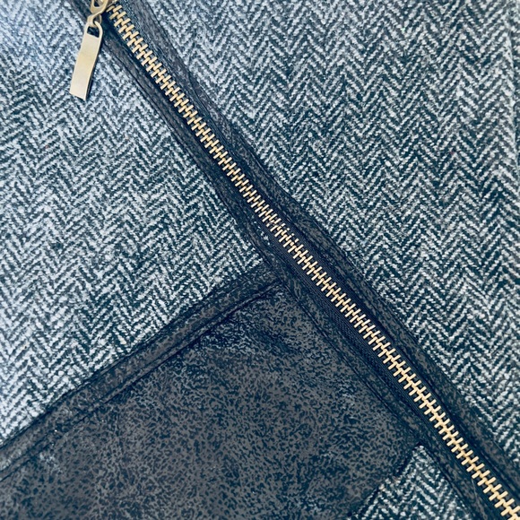 Grey Wool Mini Skirt - High Low Mock Wrap - Very J - SZ S NWT - Picture 5 of 11